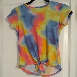Paper Tee rainbow tie dye shirt